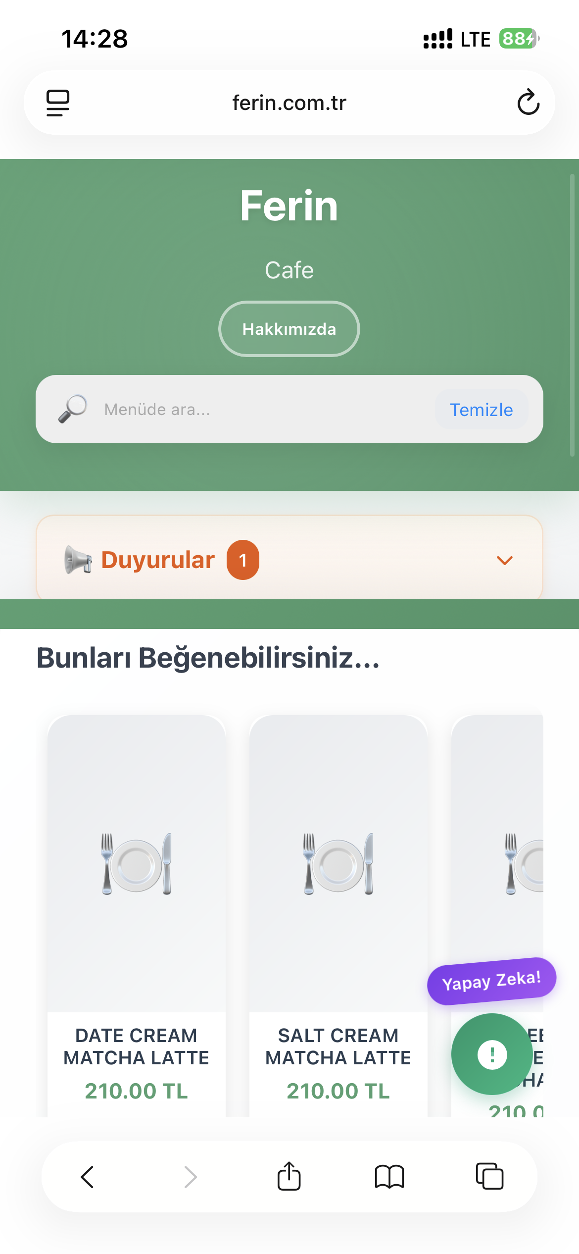 Mobil ve PDF menü QMenu arayüz örneği